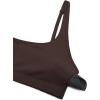imageCRZ YOGA Butterluxe Square Neck Sports Bras for Women  Spaghetti Strap Yoga Wireless Low Coverage Padded Cami Crop TopHot Fudge Brown