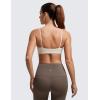 imageCRZ YOGA Butterluxe Square Neck Sports Bras for Women  Spaghetti Strap Yoga Wireless Low Coverage Padded Cami Crop TopMojave Tan