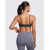 imageCRZ YOGA Butterluxe Square Neck Sports Bras for Women  Spaghetti Strap Yoga Wireless Low Coverage Padded Cami Crop TopMysterious Grey