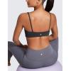 imageCRZ YOGA Butterluxe Square Neck Sports Bras for Women  Spaghetti Strap Yoga Wireless Low Coverage Padded Cami Crop TopMysterious Grey