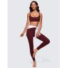 imageCRZ YOGA Butterluxe Square Neck Sports Bras for Women  Spaghetti Strap Yoga Wireless Low Coverage Padded Cami Crop TopRed Merlot