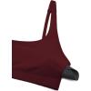 imageCRZ YOGA Butterluxe Square Neck Sports Bras for Women  Spaghetti Strap Yoga Wireless Low Coverage Padded Cami Crop TopRed Merlot
