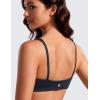 imageCRZ YOGA Butterluxe Square Neck Sports Bras for Women  Spaghetti Strap Yoga Wireless Low Coverage Padded Cami Crop TopTrue Navy