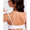 imageCRZ YOGA Butterluxe Square Neck Sports Bras for Women  Spaghetti Strap Yoga Wireless Low Coverage Padded Cami Crop TopWhite