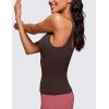 imageCRZ YOGA Butterluxe U Neck Tank Tops for Women  Padded Athletic Workout Camisole Crop Tops with Built in BraHot Fudge Brown