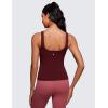 imageCRZ YOGA Butterluxe U Neck Tank Tops for Women  Padded Athletic Workout Camisole Crop Tops with Built in BraRed Merlot