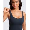 imageCRZ YOGA Butterluxe U Neck Tank Tops for Women  Padded Athletic Workout Camisole Crop Tops with Built in BraTrue Navy