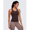imageCRZ YOGA Butterluxe Workout Racerback Tank Tops for Women  Padded Athletic Spandex Yoga Shirts with Built in BraHot Fudge Brown