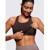 imageCRZ YOGA Butterluxe Workout Racerback Tank Tops for Women  Padded Athletic Spandex Yoga Shirts with Built in BraHot Fudge Brown