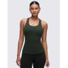 imageCRZ YOGA Butterluxe Workout Racerback Tank Tops for Women  Padded Athletic Spandex Yoga Shirts with Built in BraLegend Green