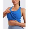 imageCRZ YOGA Butterluxe Workout Racerback Tank Tops for Women  Padded Athletic Spandex Yoga Shirts with Built in BraSparkle Blue