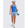 imageCRZ YOGA Butterluxe Workout Racerback Tank Tops for Women  Padded Athletic Spandex Yoga Shirts with Built in BraSparkle Blue