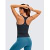 imageCRZ YOGA Butterluxe Workout Racerback Tank Tops for Women  Padded Athletic Spandex Yoga Shirts with Built in BraTrue Navy