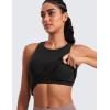 imageCRZ YOGA Butterluxe Workout Tank Tops for Women  Racerback Padded High Neck Yoga Athletic Shirt with Built in BraBlack