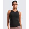 imageCRZ YOGA Butterluxe Workout Tank Tops for Women  Racerback Padded High Neck Yoga Athletic Shirt with Built in BraBlack