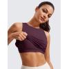 imageCRZ YOGA Butterluxe Workout Tank Tops for Women  Racerback Padded High Neck Yoga Athletic Shirt with Built in BraDeep Purple
