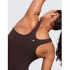 imageCRZ YOGA Butterluxe Workout Tank Tops for Women  Racerback Padded High Neck Yoga Athletic Shirt with Built in BraHot Fudge Brown
