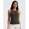 imageCRZ YOGA Butterluxe Workout Tank Tops for Women  Racerback Padded High Neck Yoga Athletic Shirt with Built in BraOlive Green
