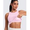 imageCRZ YOGA Butterluxe Workout Tank Tops for Women  Racerback Padded High Neck Yoga Athletic Shirt with Built in BraPink Peony