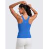 imageCRZ YOGA Butterluxe Workout Tank Tops for Women  Racerback Padded High Neck Yoga Athletic Shirt with Built in BraSparkle Blue