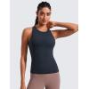 imageCRZ YOGA Butterluxe Workout Tank Tops for Women  Racerback Padded High Neck Yoga Athletic Shirt with Built in BraTrue Navy