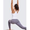imageCRZ YOGA Butterluxe Workout Tank Tops for Women  Racerback Padded High Neck Yoga Athletic Shirt with Built in BraWhite