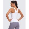 imageCRZ YOGA Butterluxe Workout Tank Tops for Women  Racerback Padded High Neck Yoga Athletic Shirt with Built in BraWhite
