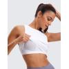 imageCRZ YOGA Butterluxe Workout Tank Tops for Women  Racerback Padded High Neck Yoga Athletic Shirt with Built in BraWhite