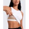 imageCRZ YOGA Butterluxe Workout Tank Tops for Women  Racerback Padded High Neck Yoga Athletic Shirt with Built in BraWhite