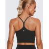 imageCRZ YOGA Butterluxe Y Back Crop Tank Tops for Women  Spaghetti Straps Racerback Padded Yoga Workout Longline Sports BrasBlack
