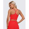 imageCRZ YOGA Butterluxe Y Back Crop Tank Tops for Women  Spaghetti Straps Racerback Padded Yoga Workout Longline Sports BrasDeep Red