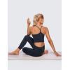 imageCRZ YOGA Butterluxe Y Back Crop Tank Tops for Women  Spaghetti Straps Racerback Padded Yoga Workout Longline Sports BrasTrue Navy