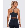 imageCRZ YOGA Butterluxe Y Back Crop Tank Tops for Women  Spaghetti Straps Racerback Padded Yoga Workout Longline Sports BrasTrue Navy