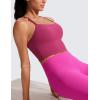 imageCRZ YOGA Butterluxe Y Back Crop Tank Tops for Women  Spaghetti Straps Racerback Padded Yoga Workout Longline Sports BrasWashed Mauve
