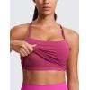 imageCRZ YOGA Butterluxe Y Back Crop Tank Tops for Women  Spaghetti Straps Racerback Padded Yoga Workout Longline Sports BrasWashed Mauve