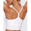 imageCRZ YOGA Butterluxe Y Back Crop Tank Tops for Women  Spaghetti Straps Racerback Padded Yoga Workout Longline Sports BrasWhite