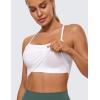 imageCRZ YOGA Butterluxe Y Back Crop Tank Tops for Women  Spaghetti Straps Racerback Padded Yoga Workout Longline Sports BrasWhite