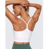 imageCRZ YOGA Butterluxe Y Back Crop Tank Tops for Women  Spaghetti Straps Racerback Padded Yoga Workout Longline Sports BrasWhite