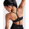 imageCRZ YOGA Butterluxe Y Back Sports Bras for Women  Padded Racerback Low Impact Spaghetti Thin Strap Workout Yoga TopBlack