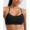 imageCRZ YOGA Butterluxe Y Back Sports Bras for Women  Padded Racerback Low Impact Spaghetti Thin Strap Workout Yoga TopBlack