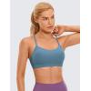 imageCRZ YOGA Butterluxe Y Back Sports Bras for Women  Padded Racerback Low Impact Spaghetti Thin Strap Workout Yoga TopBlue Ashes