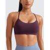 imageCRZ YOGA Butterluxe Y Back Sports Bras for Women  Padded Racerback Low Impact Spaghetti Thin Strap Workout Yoga TopDeep Purple