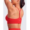 imageCRZ YOGA Butterluxe Y Back Sports Bras for Women  Padded Racerback Low Impact Spaghetti Thin Strap Workout Yoga TopDeep Red
