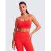 imageCRZ YOGA Butterluxe Y Back Sports Bras for Women  Padded Racerback Low Impact Spaghetti Thin Strap Workout Yoga TopDeep Red
