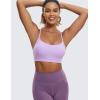 imageCRZ YOGA Butterluxe Y Back Sports Bras for Women  Padded Racerback Low Impact Spaghetti Thin Strap Workout Yoga TopElfin Purple