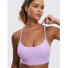 imageCRZ YOGA Butterluxe Y Back Sports Bras for Women  Padded Racerback Low Impact Spaghetti Thin Strap Workout Yoga TopElfin Purple