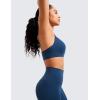 imageCRZ YOGA Butterluxe Y Back Sports Bras for Women  Padded Racerback Low Impact Spaghetti Thin Strap Workout Yoga TopFrench Navy