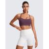 imageCRZ YOGA Butterluxe Y Back Sports Bras for Women  Padded Racerback Low Impact Spaghetti Thin Strap Workout Yoga TopGrape Thistle Purple