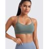 imageCRZ YOGA Butterluxe Y Back Sports Bras for Women  Padded Racerback Low Impact Spaghetti Thin Strap Workout Yoga TopGrey Sage