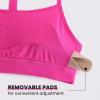 imageCRZ YOGA Butterluxe Y Back Sports Bras for Women  Padded Racerback Low Impact Spaghetti Thin Strap Workout Yoga TopHibiscus Purple